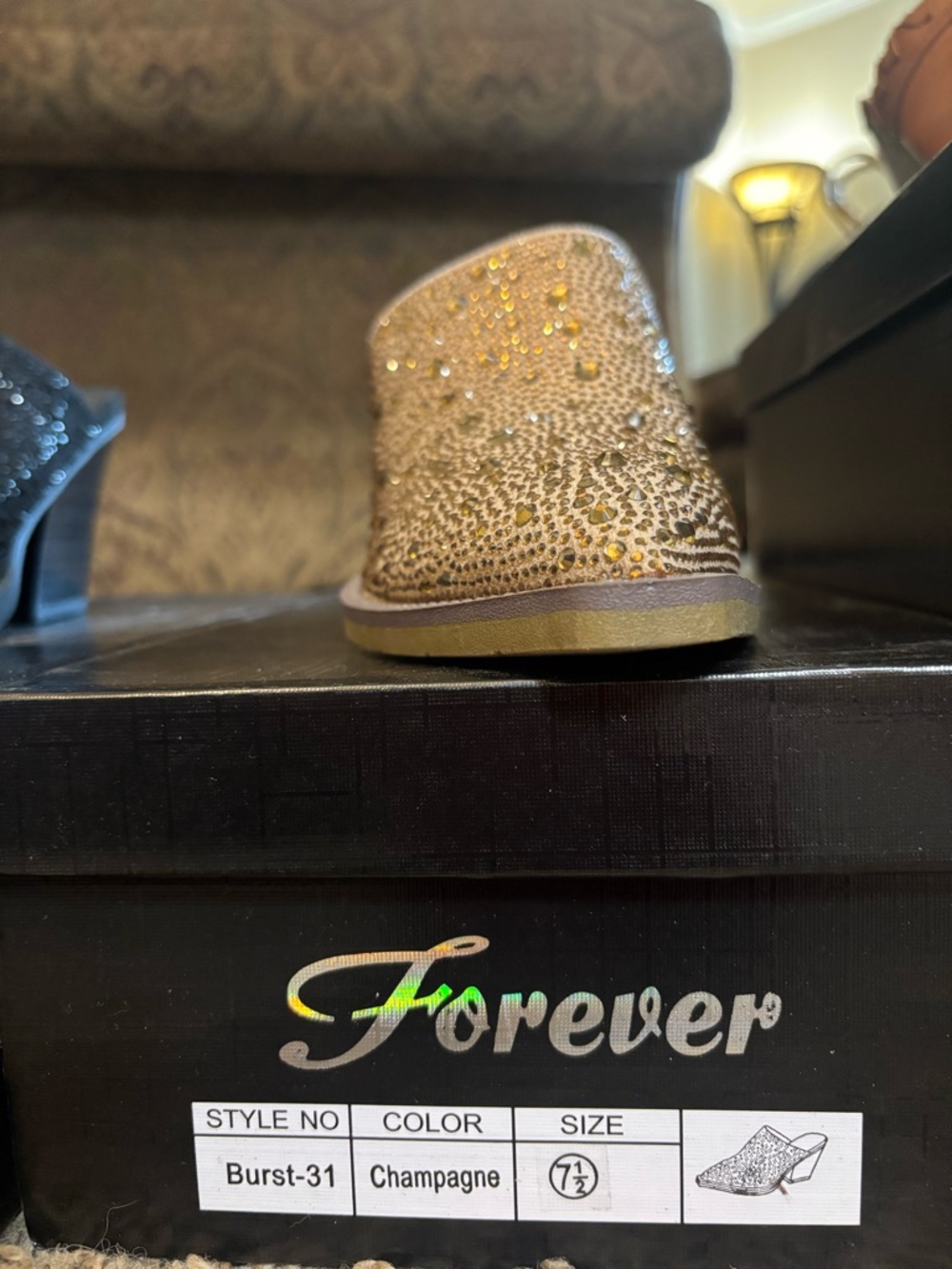 Forever Link Champagne Beaded Mules